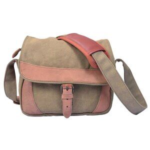 LL Bean Vintage Canvas/ Leather Crossbody Bag/ Pad on Strap Added